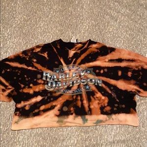 Harley Davidson oversized crop tie dye tee